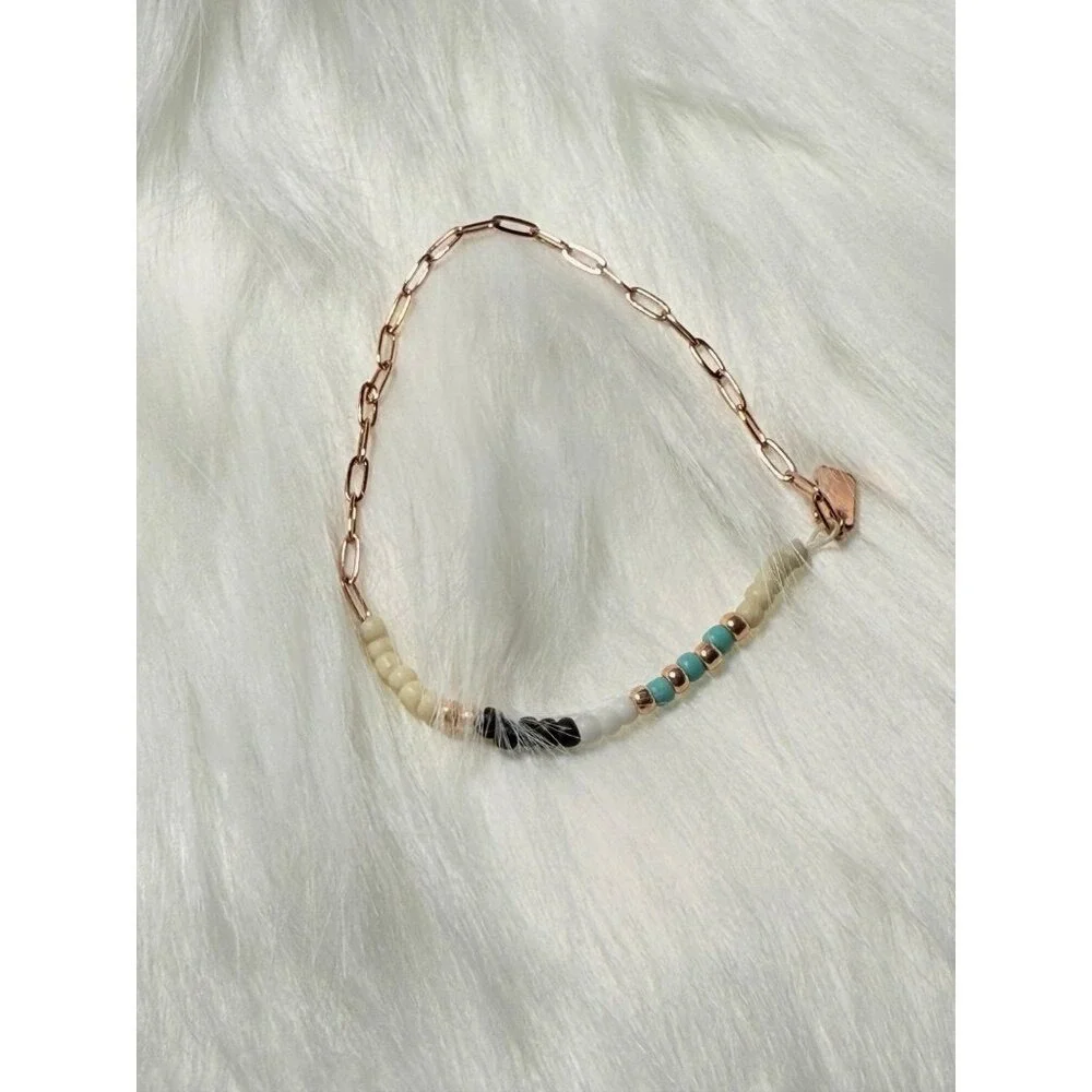 Pura Vida Rose‎ Gold Beaded Stretch Bracelet